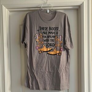 Graphic Tee with Boots Design